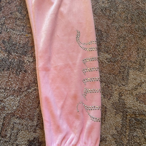 Kids Juicy Couture Pink Velour Pants size small (7) - Picture 2 of 2